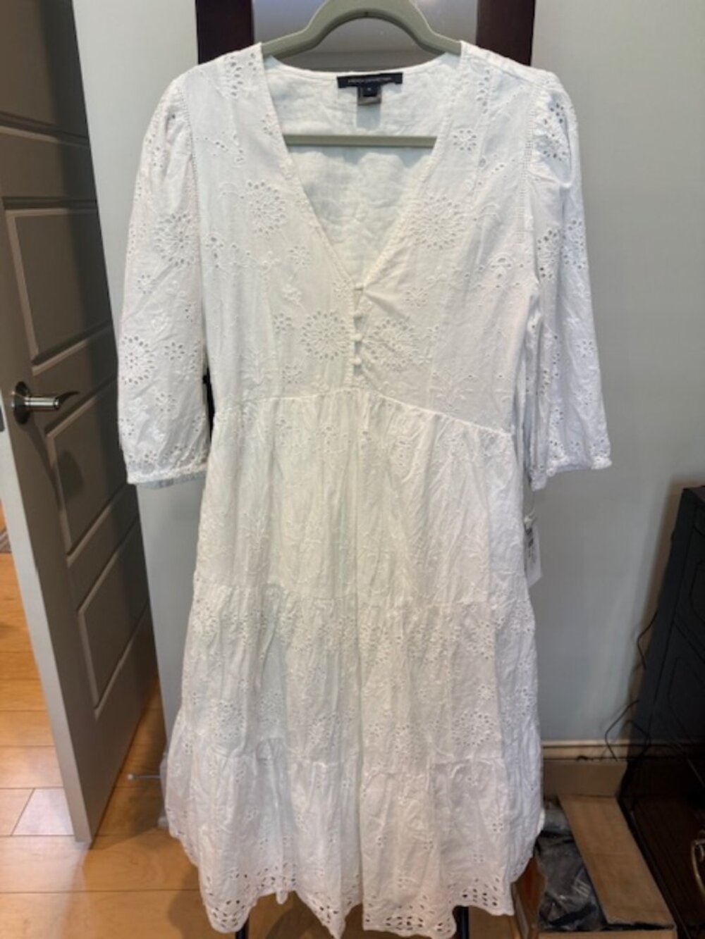 French Connection White Dress - Size Medium - Cotton